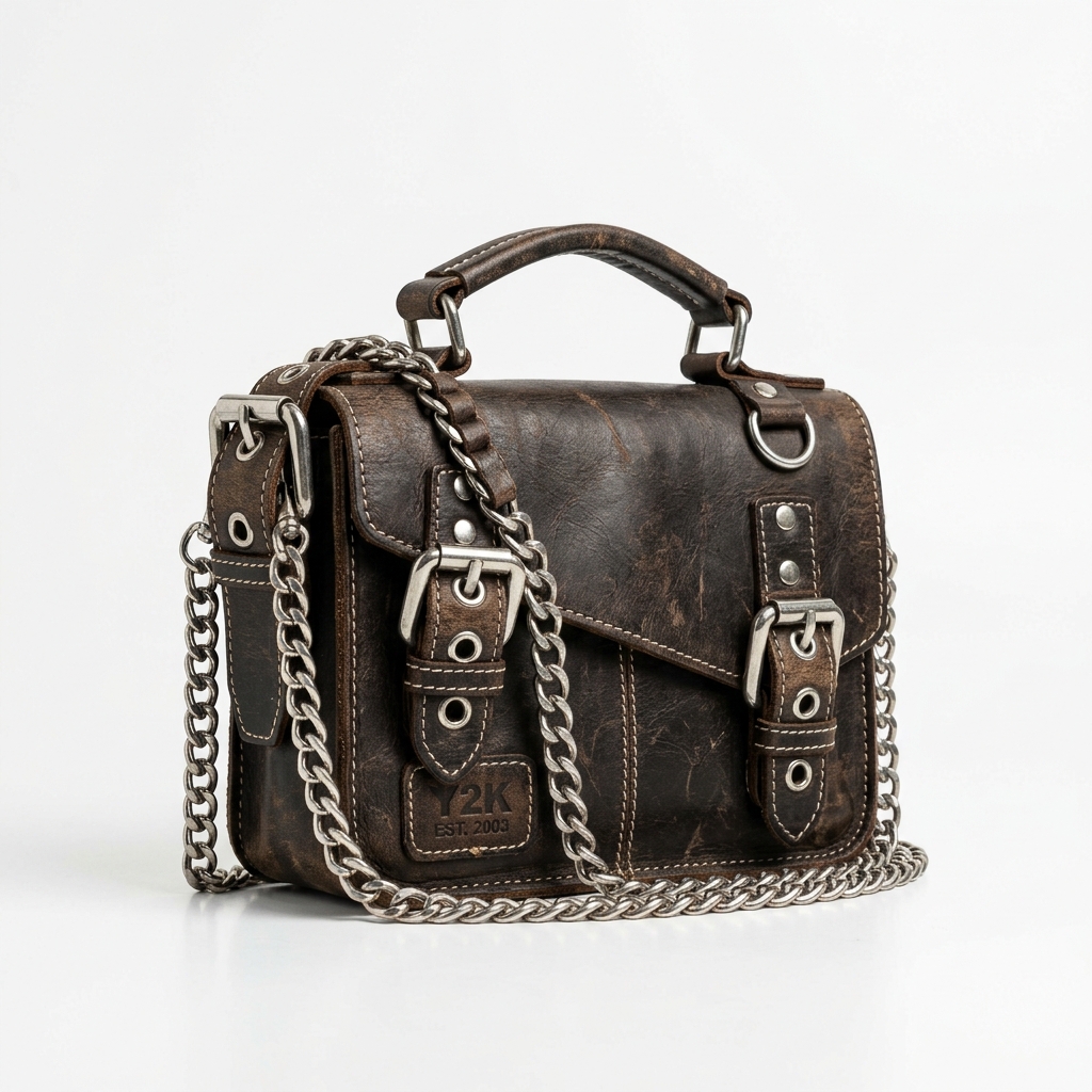 Vintage Distressed Leather Mini Satchel